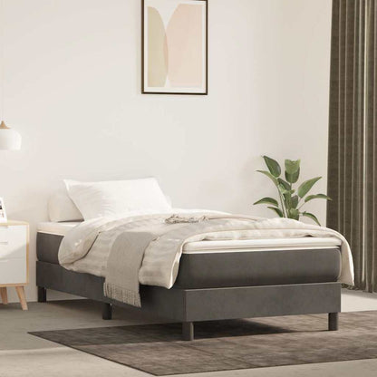 Springmadras Med Pocketfjedre 120X190X20 Cm Fløjl Mørkegrå
