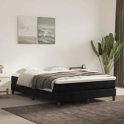 Springmadras Med Pocketfjedre 90X210X20 Cm Fløjl Sort