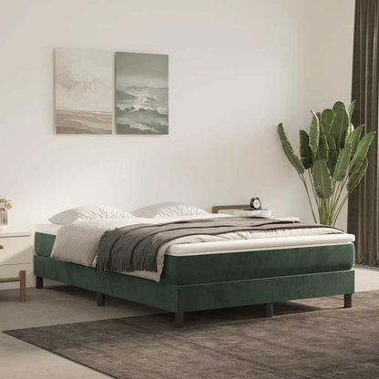 Springmadras Med Pocketfjedre 120X190X20 Cm Fløjl Mørkegrøn