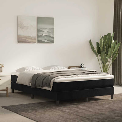 Springmadras Med Pocketfjedre 90X210X20 Cm Fløjl Sort