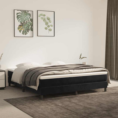 Springmadras Med Pocketfjedre 90X210X20 Cm Fløjl Sort