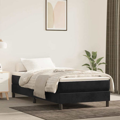 Springmadras Med Pocketfjedre 90X210X20 Cm Fløjl Sort