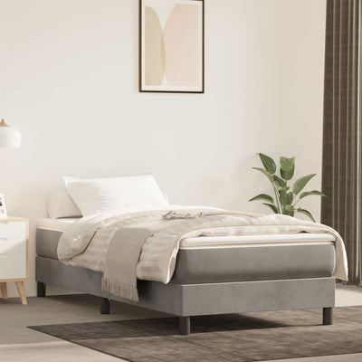 Springmadras Med Pocketfjedre 90X210X20 Cm Fløjl Lysegrå
