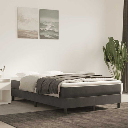 Springmadras Med Pocketfjedre 120X190X20 Cm Fløjl Mørkegrå