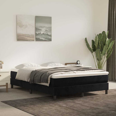 Springmadras Med Pocketfjedre 90X210X20 Cm Fløjl Sort