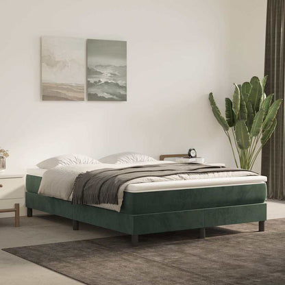 Springmadras Med Pocketfjedre 120X190X20 Cm Fløjl Mørkegrøn