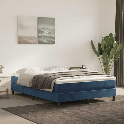 Springmadras Med Pocketfjedre 120X190X20 Cm Fløjl Mørkeblå