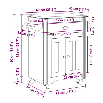 Køkkenvogn Bodo 72X45X80 Cm