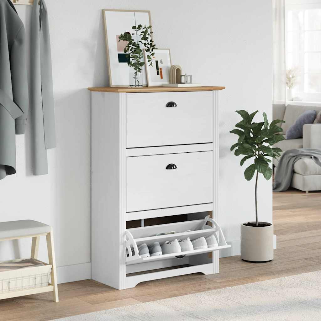 Skoreol Bodo 80X35X118 Cm Hvid Og Brun