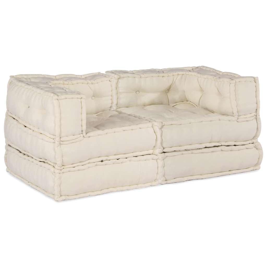 Modulsofa 2 Pcs Creme 70 X 70 X 56 Cm Stof Artisan Eg