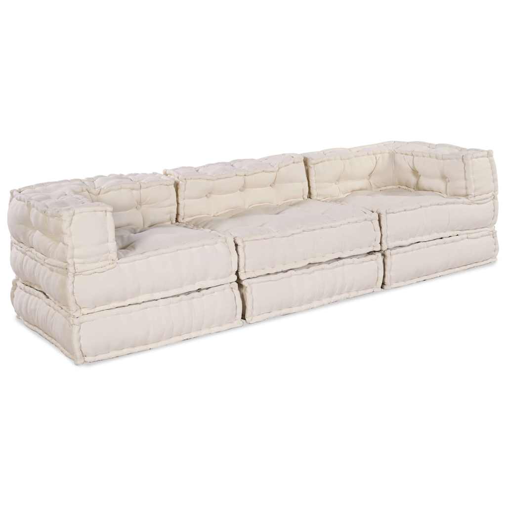 Modulsofa 3 Pcs Creme 70 X 70 X 56 Cm Stof Artisan Eg