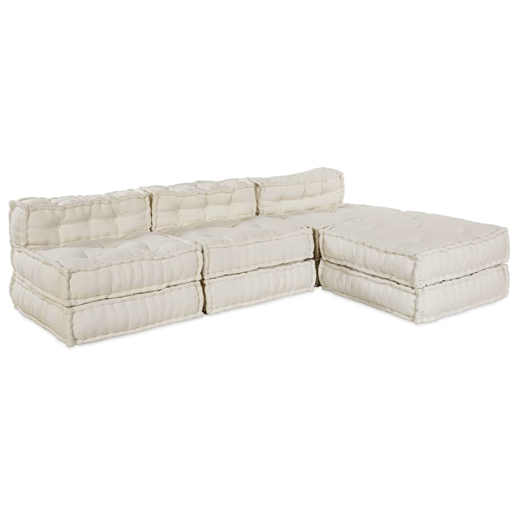 Modulsofa 4 Pcs Creme 70 X 70 X 56 Cm Stof Artisan Eg