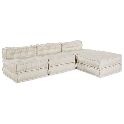 Modulsofa 4 Pcs Creme 70 X 70 X 56 Cm Stof Artisan Eg