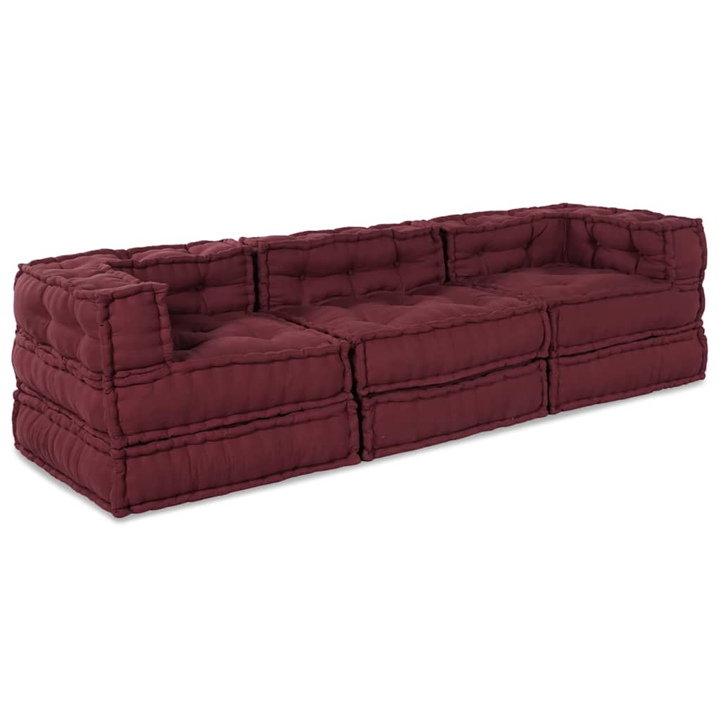 Modulsofa 3 Pcs Bordeaux 70 X 70 X 56 Cm Stof Artisan Eg