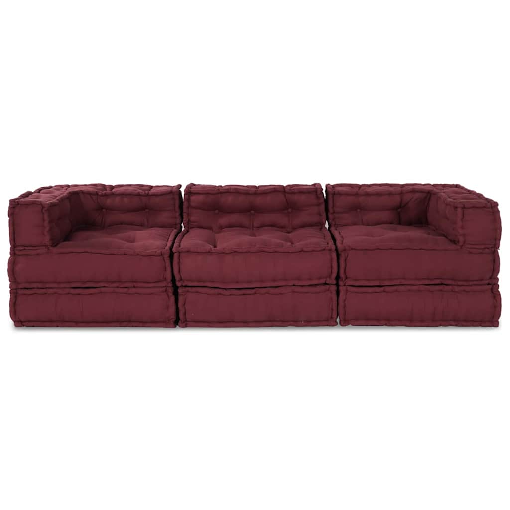 Modulsofa 3 Pcs Bordeaux 70 X 70 X 56 Cm Stof Artisan Eg