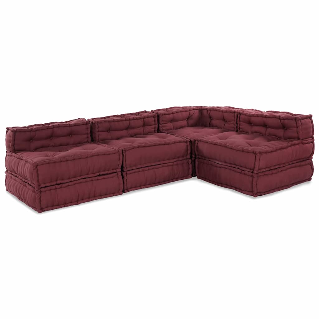 Modulsofa 4 Pcs Bordeaux 70 X 70 X 56 Cm Stof Artisan Eg