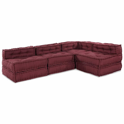 Modulsofa 4 Pcs Bordeaux 70 X 70 X 56 Cm Stof Artisan Eg
