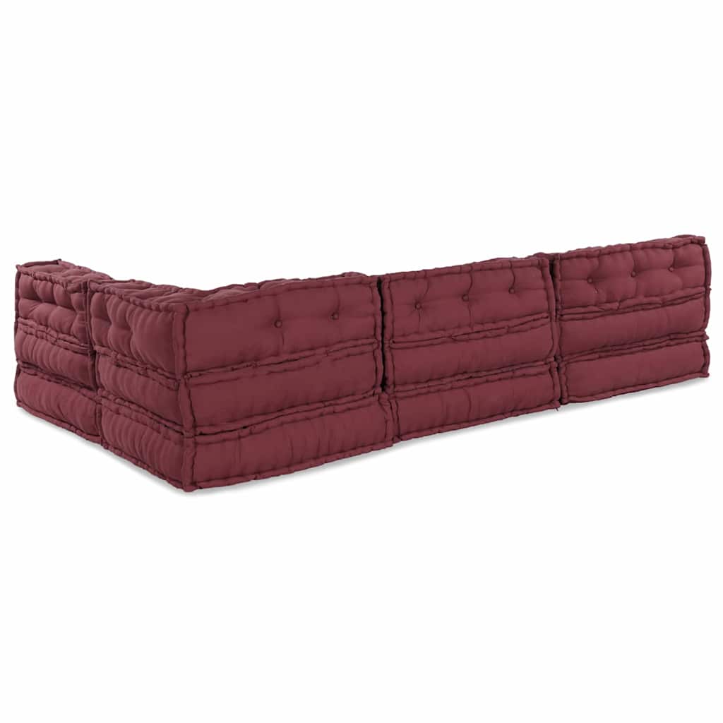 Modulsofa 4 Pcs Bordeaux 70 X 70 X 56 Cm Stof Artisan Eg