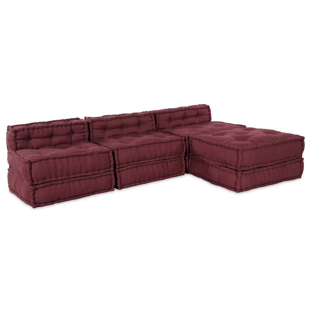 Modulsofa 4 Pcs Bordeaux 70 X 70 X 56 Cm Stof Artisan Eg