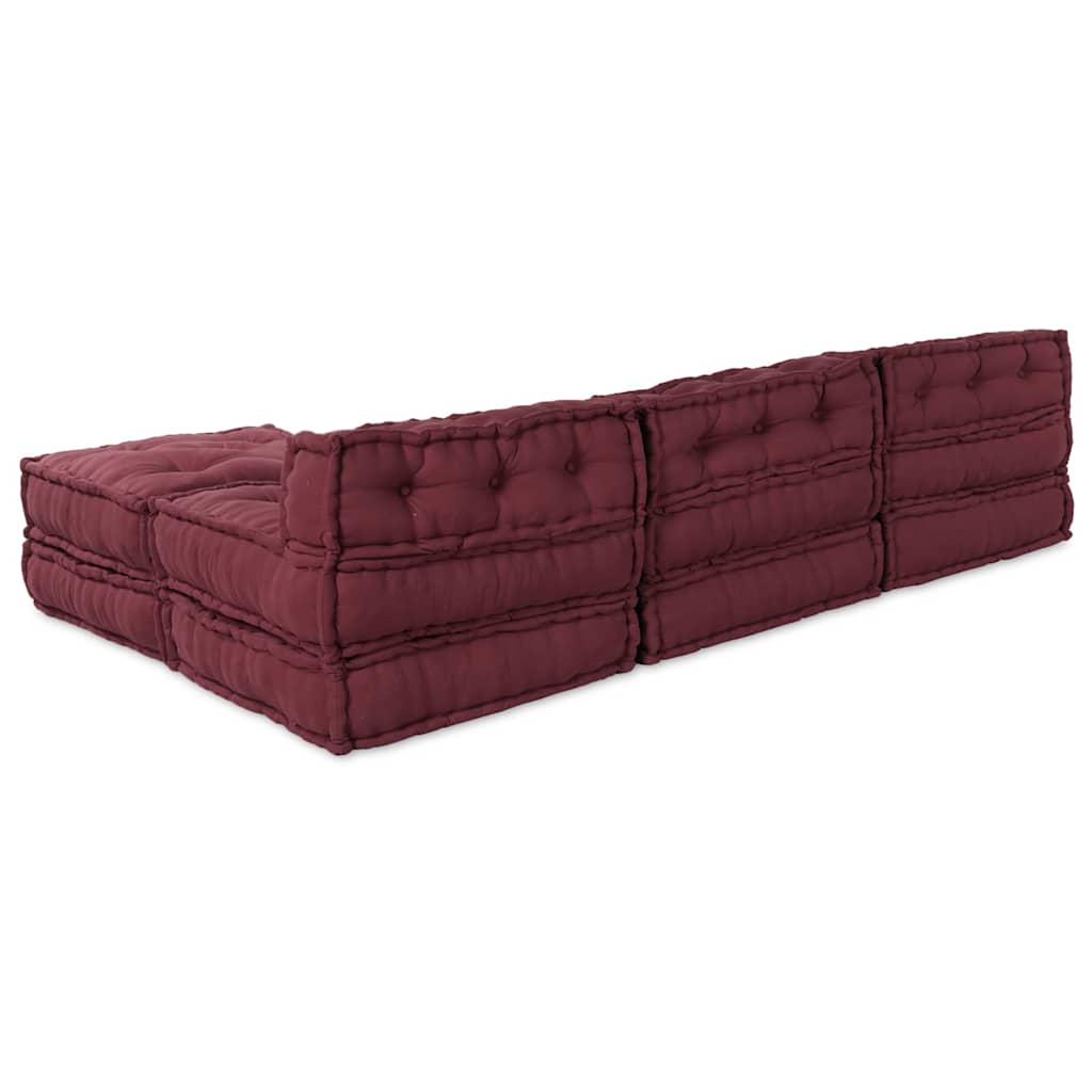 Modulsofa 4 Pcs Bordeaux 70 X 70 X 56 Cm Stof Artisan Eg