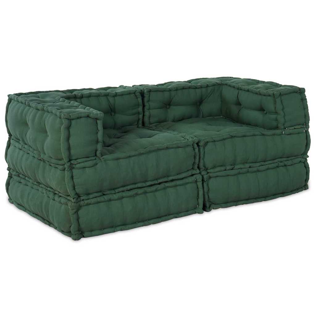 Modulsofa 2 Pcs Grøn 70 X 70 X 56 Cm Stof Artisan Eg