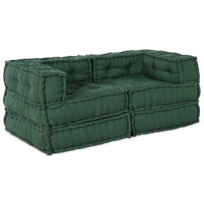 Modulsofa 2 Pcs Grøn 70 X 70 X 56 Cm Stof Artisan Eg