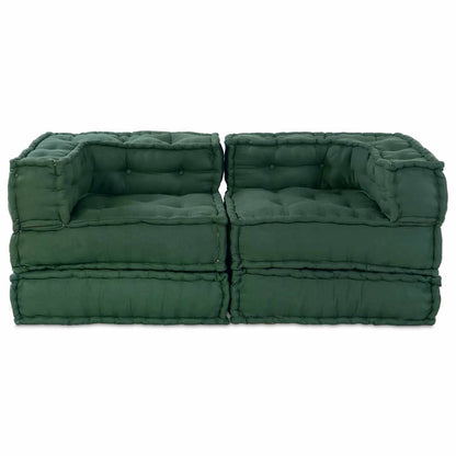 Modulsofa 2 Pcs Grøn 70 X 70 X 56 Cm Stof Artisan Eg