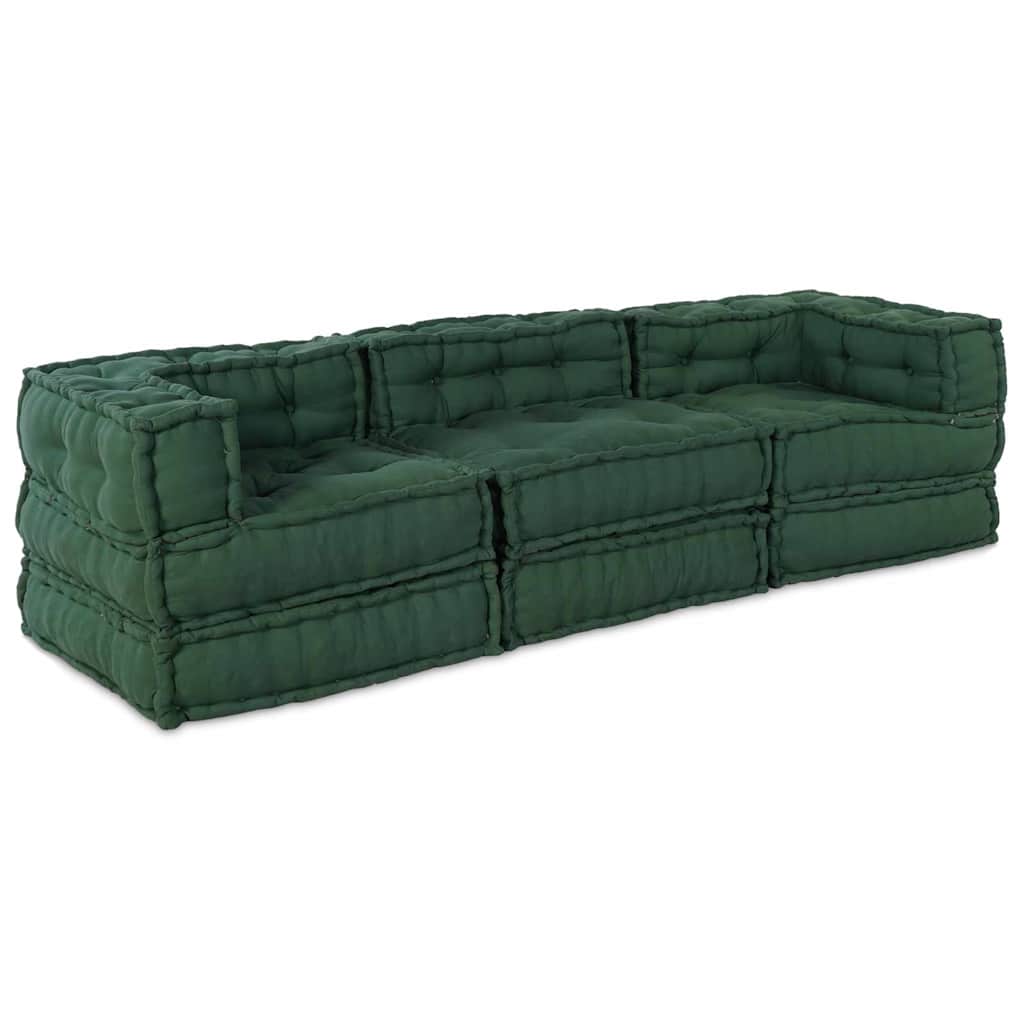 Modulsofa 3 Pcs Grøn 70 X 70 X 56 Cm Stof Artisan Eg