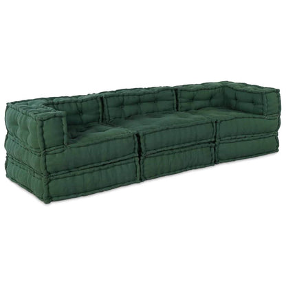 Modulsofa 3 Pcs Grøn 70 X 70 X 56 Cm Stof Artisan Eg