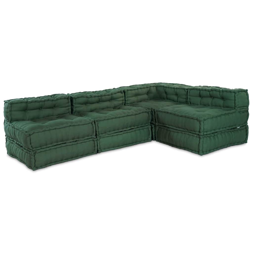 Modulsofa 4 Pcs Grøn 70 X 70 X 56 Cm Stof Artisan Eg