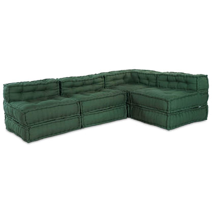 Modulsofa 4 Pcs Grøn 70 X 70 X 56 Cm Stof Artisan Eg