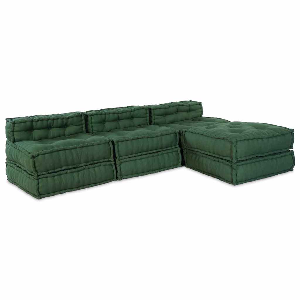Modulsofa 4 Pcs Grøn 70 X 70 X 56 Cm Stof Artisan Eg