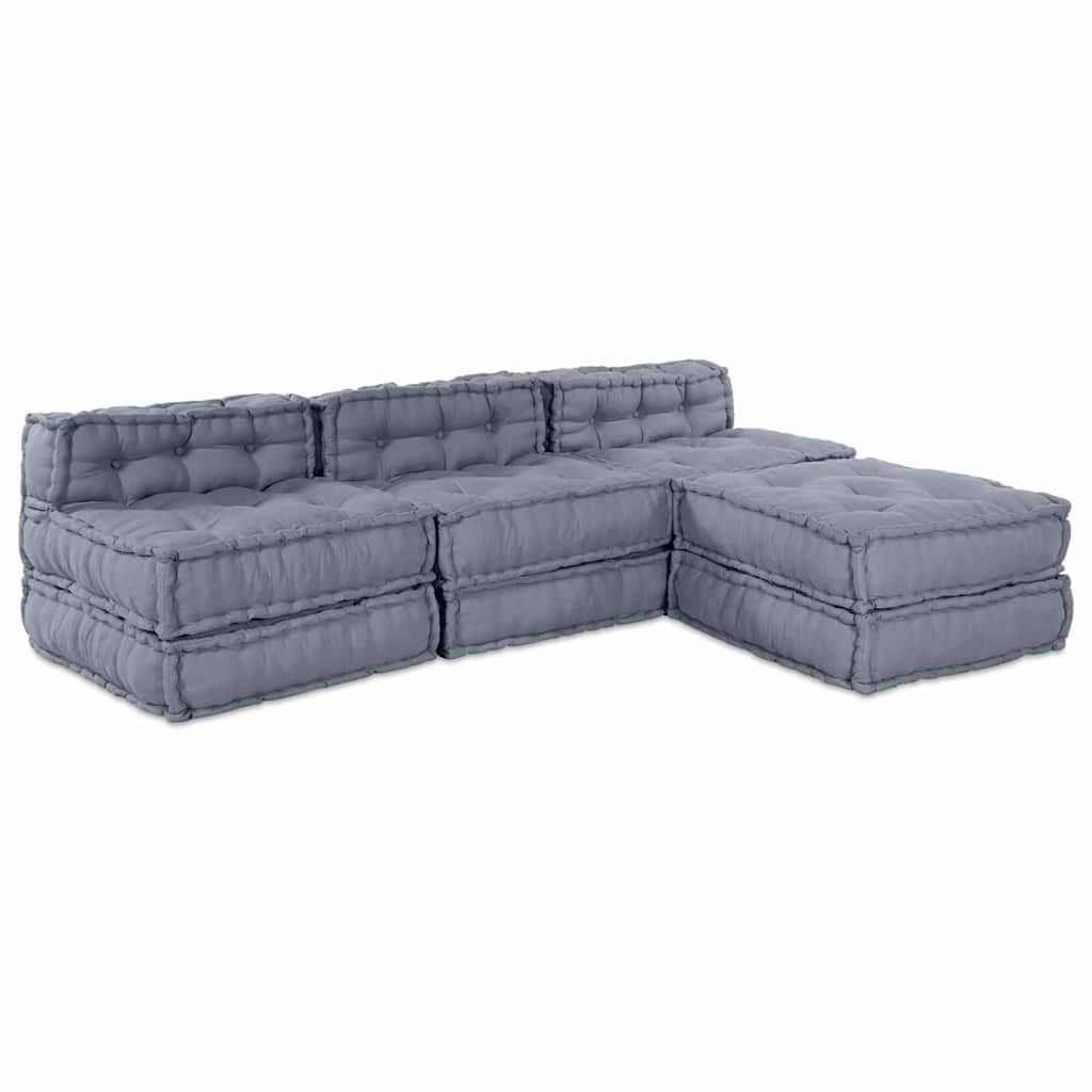 Modulsofa 4 Pcs Grå 70 X 70 X 56 Cm Stof Artisan Eg
