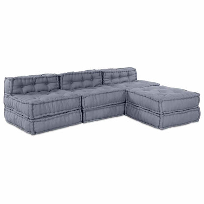 Modulsofa 4 Pcs Grå 70 X 70 X 56 Cm Stof Artisan Eg