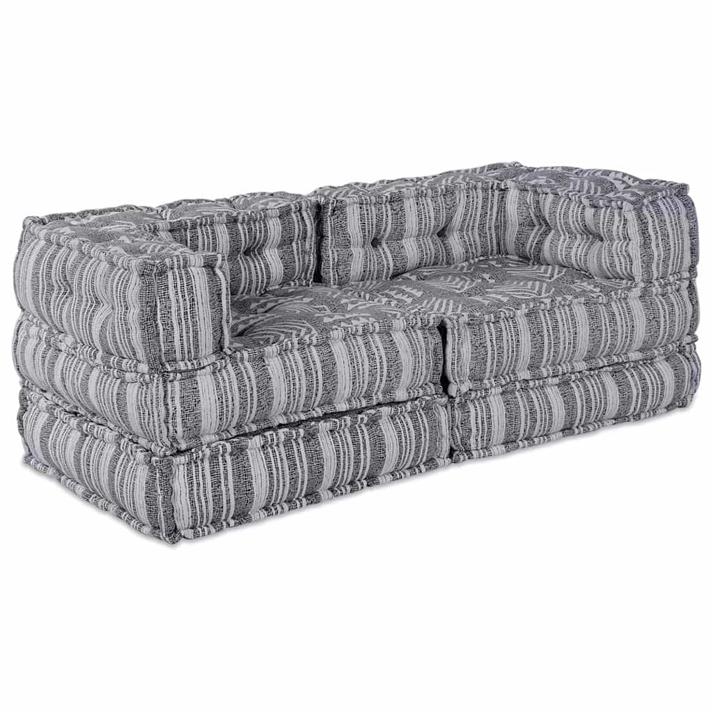 Modulsofa Stribet 2 Pcs Grå 70 X 70 X 54 Cm Stof Artisan Eg
