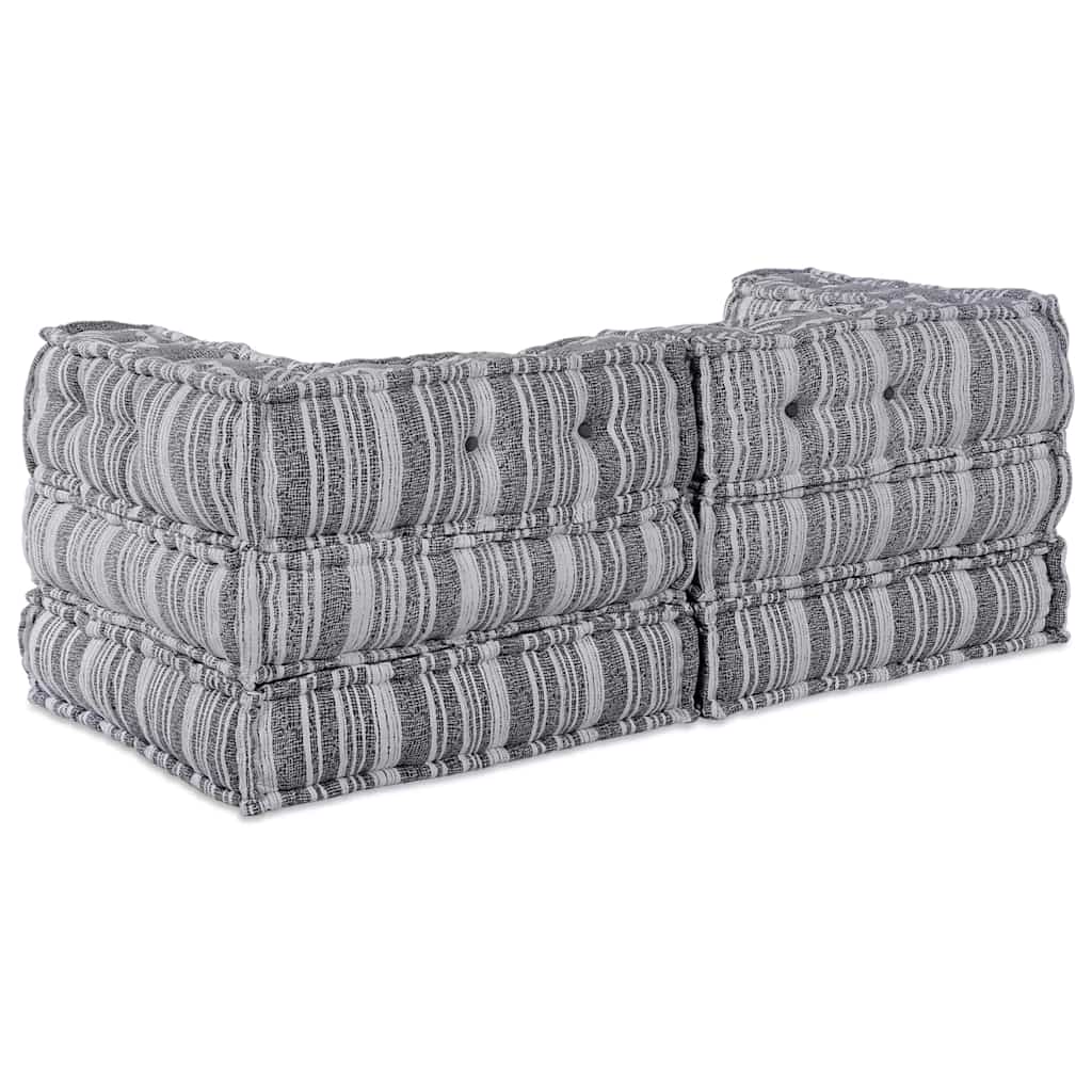 Modulsofa Stribet 2 Pcs Grå 70 X 70 X 54 Cm Stof Artisan Eg