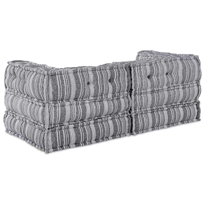 Modulsofa Stribet 2 Pcs Grå 70 X 70 X 54 Cm Stof Artisan Eg