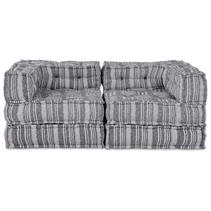 Modulsofa Stribet 2 Pcs Grå 70 X 70 X 54 Cm Stof Artisan Eg