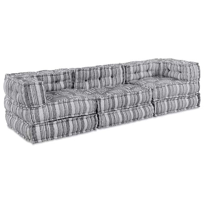 Modulsofa Stribet 3 Pcs Lysegrå 70 X 70 X 56 Cm Stof Artisan Eg