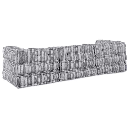 Modulsofa Stribet 3 Pcs Lysegrå 70 X 70 X 56 Cm Stof Artisan Eg