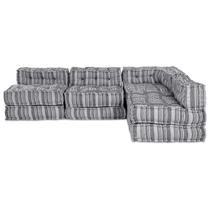 Modulsofa Stribet 4 Pcs Lysegrå 70 X 70 X 56 Cm Stof Artisan Eg