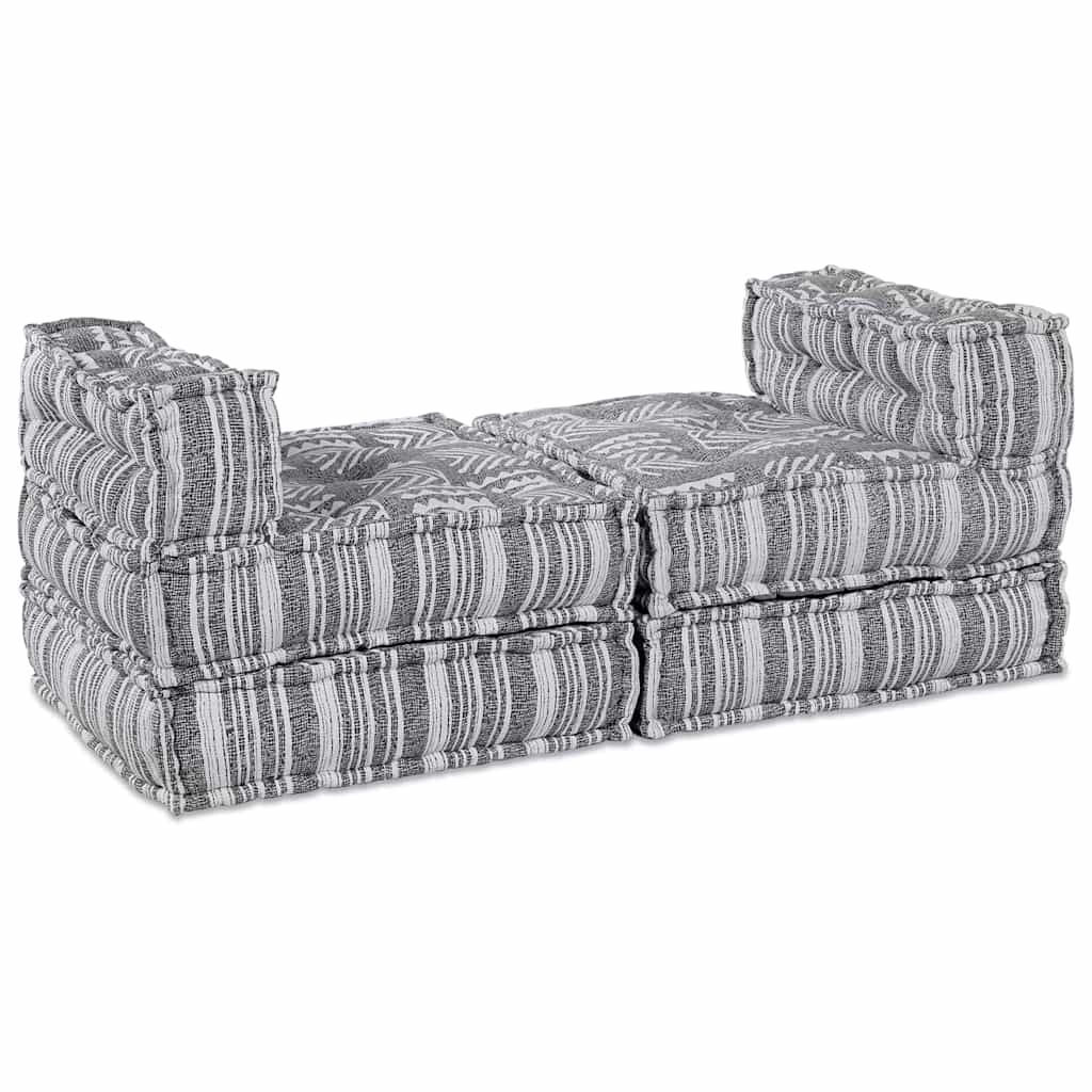 Modulsofa Stribet 4 Pcs Lysegrå 70 X 70 X 56 Cm Stof Artisan Eg