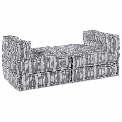 Modulsofa Stribet 4 Pcs Lysegrå 70 X 70 X 56 Cm Stof Artisan Eg