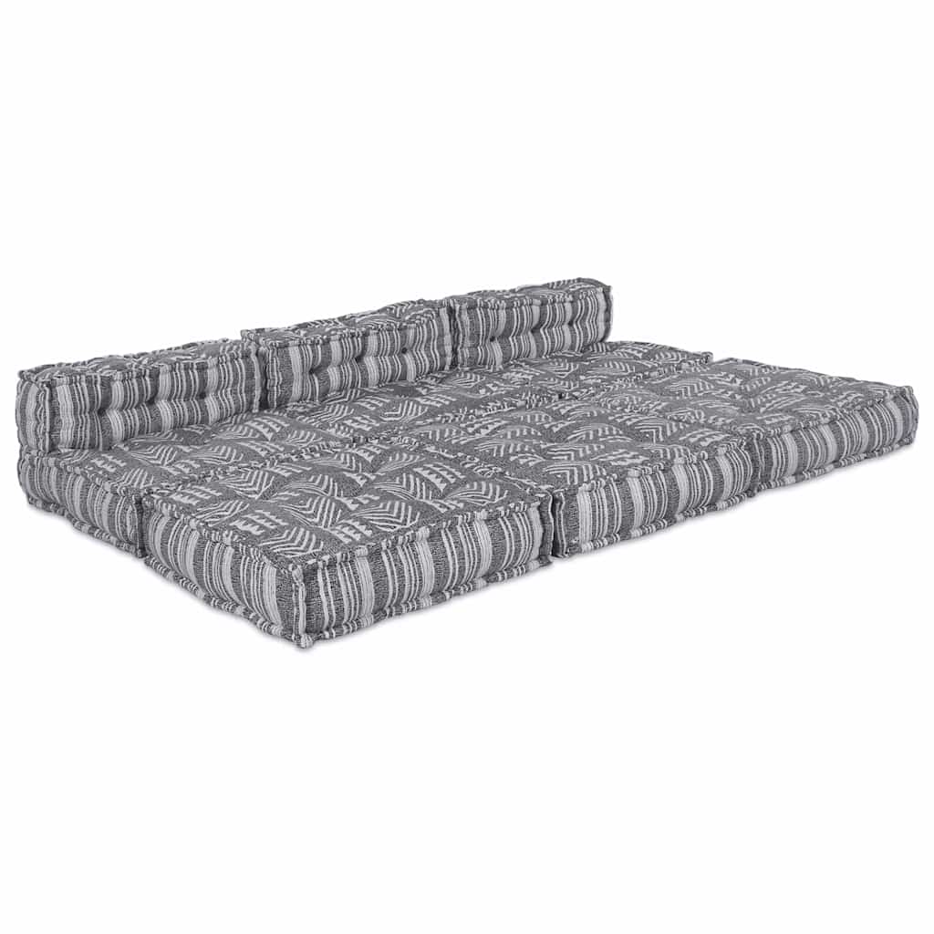 Modulsofa Stribet 4 Pcs Lysegrå 70 X 70 X 56 Cm Stof Artisan Eg
