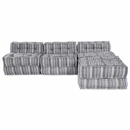 Modulsofa Stribet 4 Pcs Lysegrå 70 X 70 X 56 Cm Stof Artisan Eg