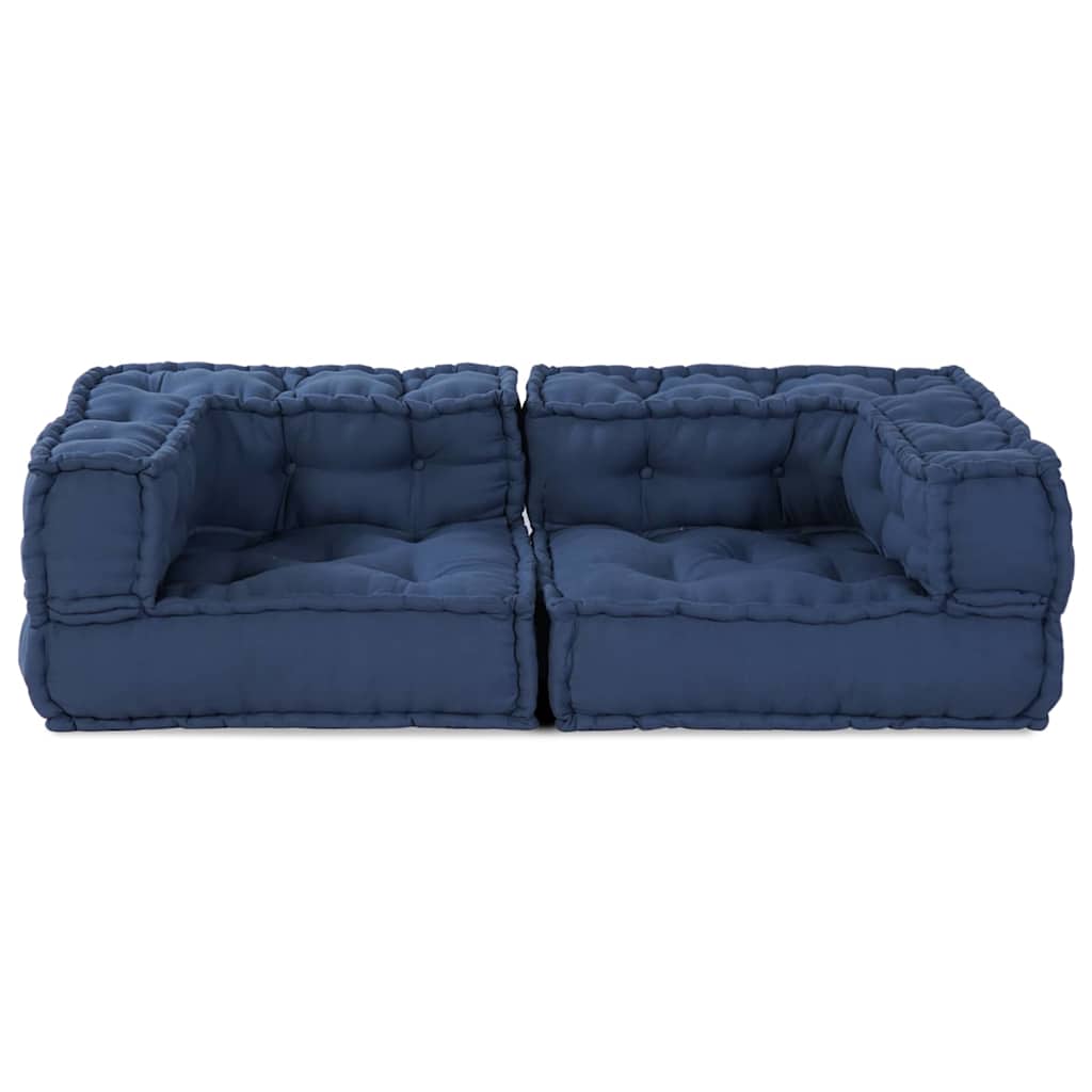Modulsofa 2 Pcs Indigo 140 X 70 X 36 Cm Stof