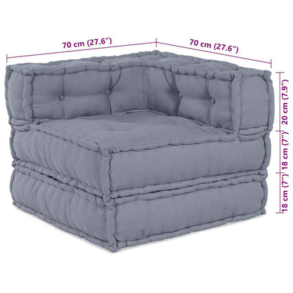 Modulsofa Grå 70 X 70 X 54 Cm Stof