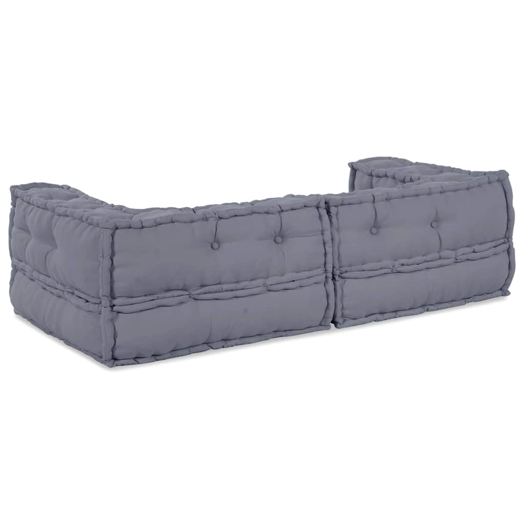 Modulsofa 2 Pcs Grå 140 X 70 X 36 Cm Stof
