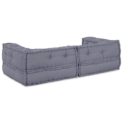 Modulsofa 2 Pcs Grå 140 X 70 X 36 Cm Stof