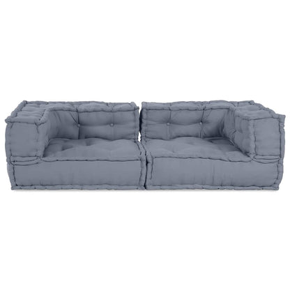 Modulsofa 2 Pcs Grå 140 X 70 X 36 Cm Stof